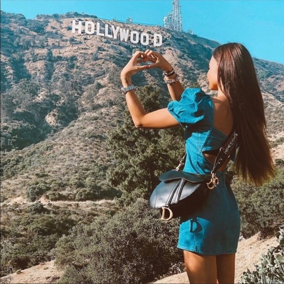 zara denim dress with balloon sleeves